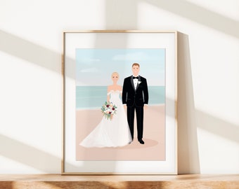 wedding Portrait, wedding gift, first anniversary gift, paper anniversary