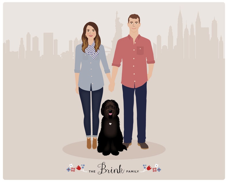 Custom Family Portrait, couple portrait image 4