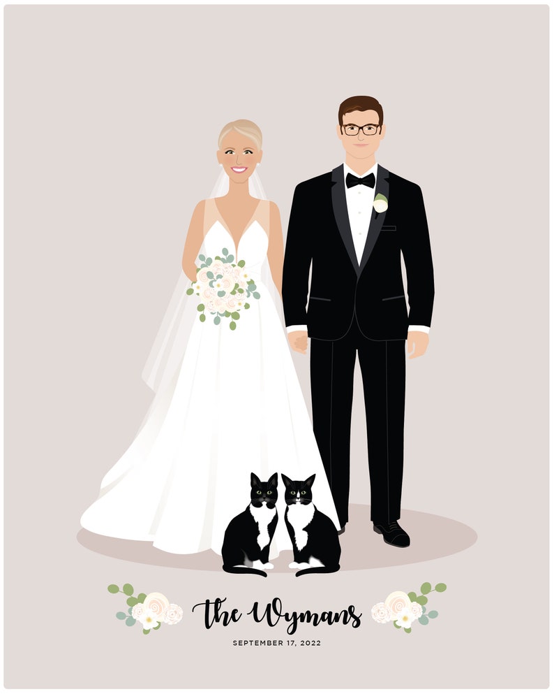 wedding portrait, anniversary gift, wedding gift image 3