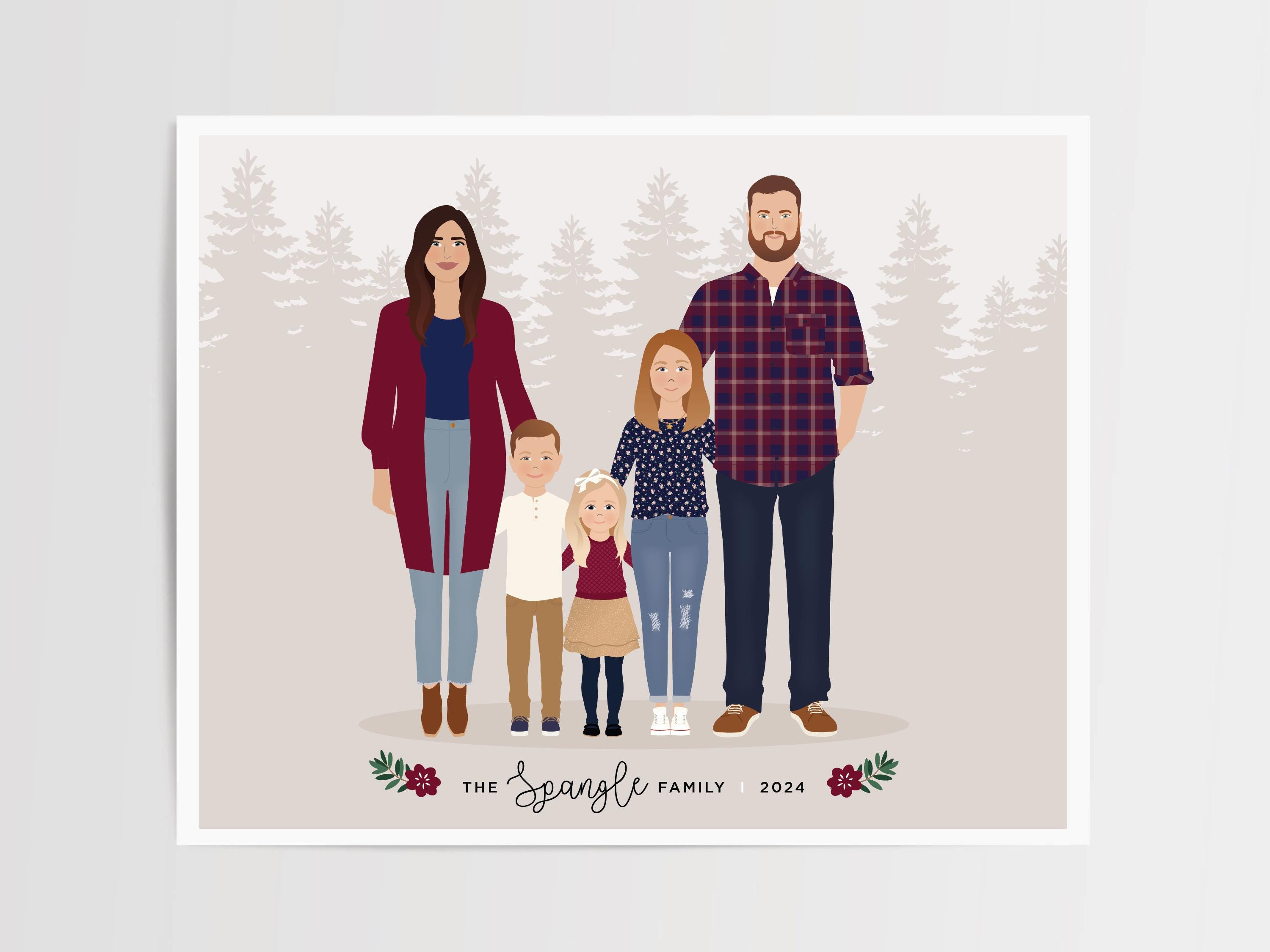 11 X 14 Size Upgrade for Custom Family Portrait - Etsy, image size:3000x2250