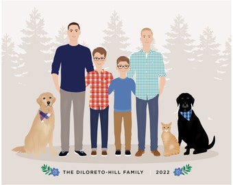 personalized family illustration