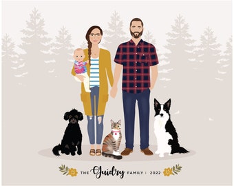 Family drawing, add pet