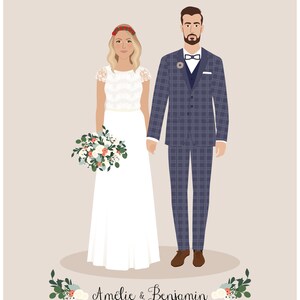 First anniversary gift / Wedding portrait / Couple gift image 4