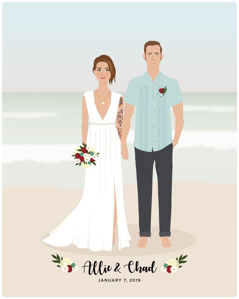 First anniversary gift / Wedding portrait / Couple gift image 5