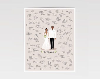 Wedding Guest Book Alternative, Portrait Guestbook art print or canvas