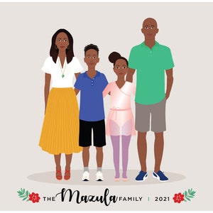 Custom Family Portrait, fathers day gift, mothers day