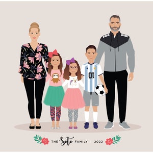 Illustrazione del ritratto di famiglia, aggiungi un bambino immagine 9