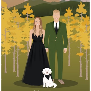 Personalized Wedding Gift, Wedding Illustration, Portrait painting, Anniversary