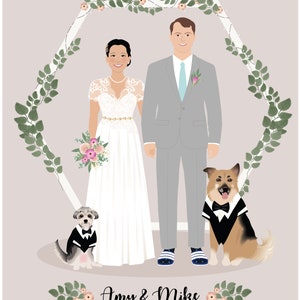 Custom wedding Portrait, 1st anniversary, paper gift image 3