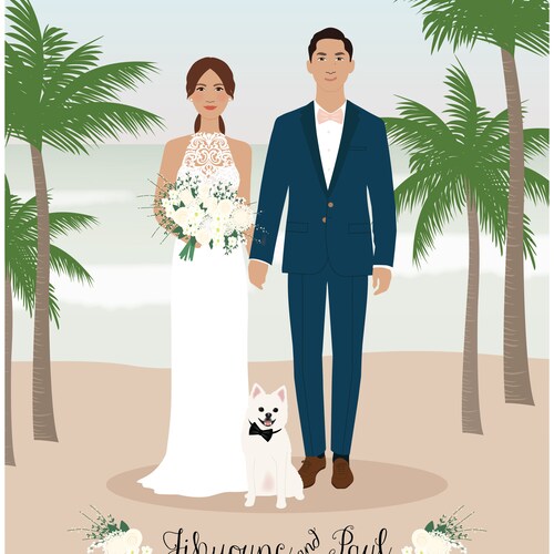 Newlywed portrait, newlywed gift, wedding portrait, shops one year anniversary