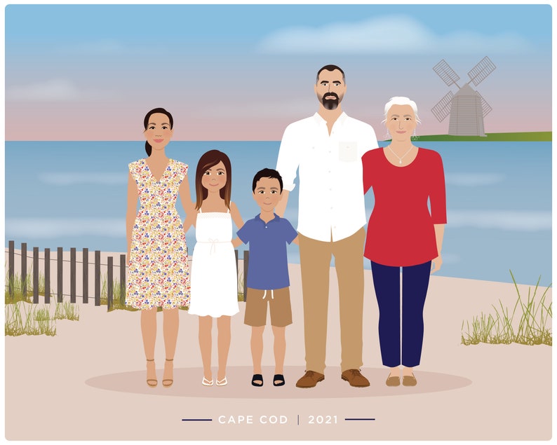 personalized portrait, Custom Family Portrait, father's day, mother's day image 7