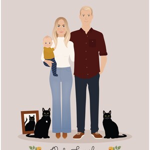 Custom Family Portrait, add pet image 4