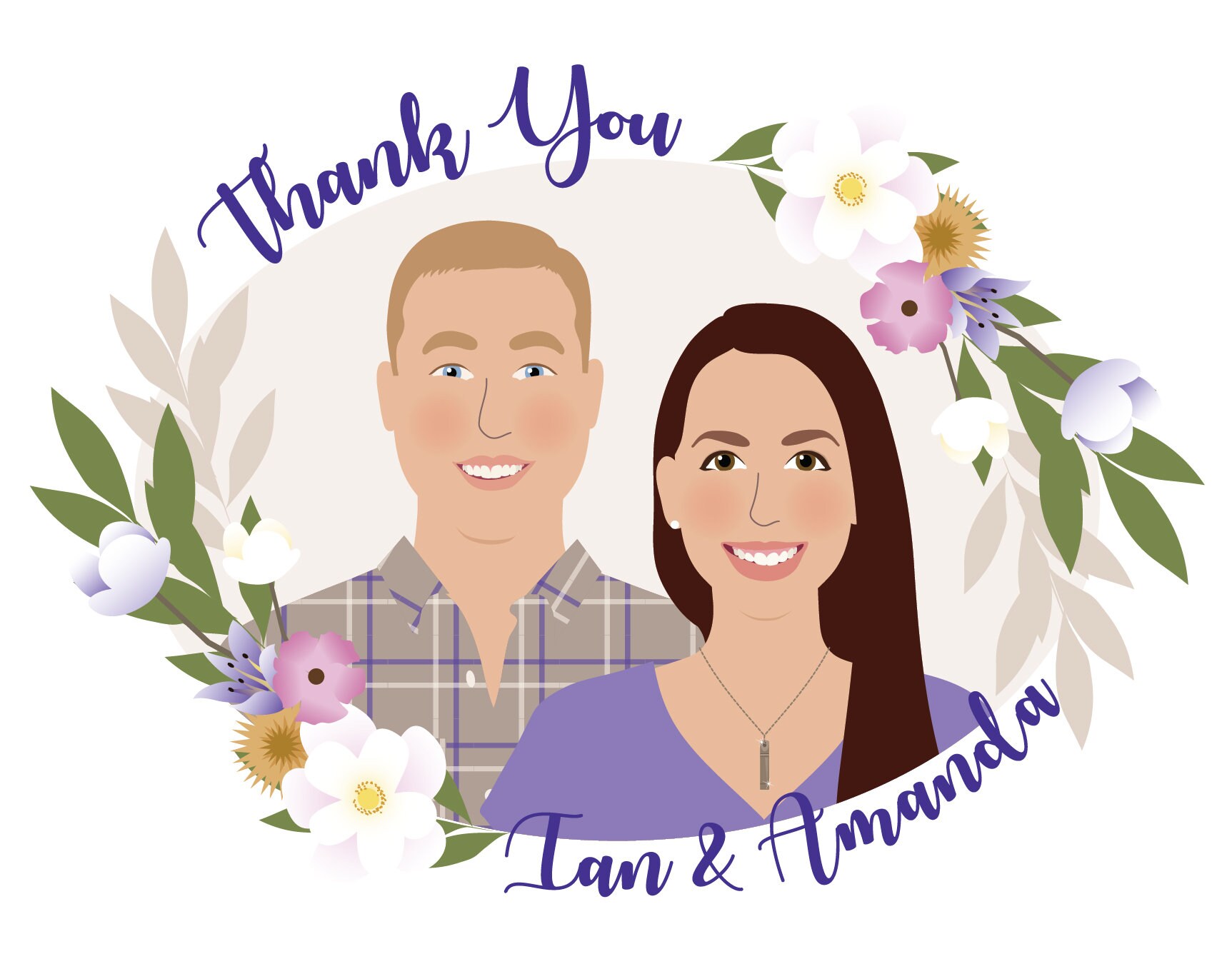 Custom portrait thank you cards | Etsy