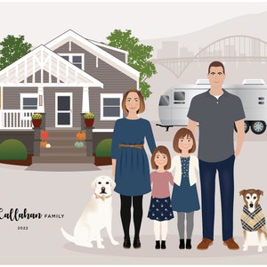 Custom Family Portrait, add pet image 9