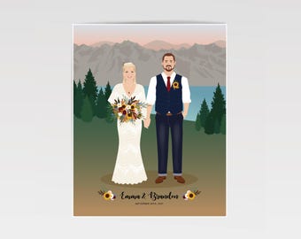 Custom Couple Portrait, Wedding Portrait, wedding anniversary