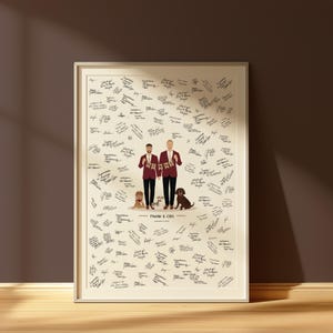 Wedding Guest book, Alternative Wedding Guestbook, Custom Portrait Guestbook, Wedding Keepsake, Canvas option