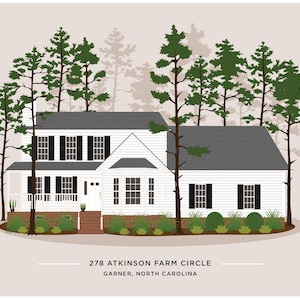 Custom House Portrait, housewarming gift, new home drawing