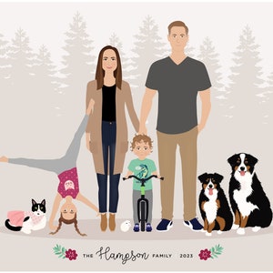 Custom Family Portrait, Additional Person, add child image 1