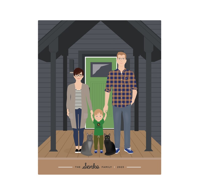 Family Portrait, Personalized child add on image 1