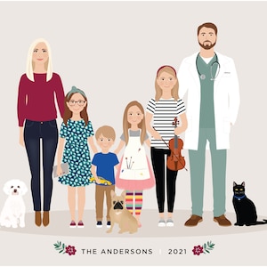 Custom Family Portrait, personalized portrait