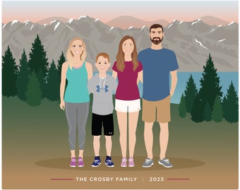Custom Family Portrait, Custom Portrait Illustration, Drawing From Photo, Personalized Art Commission