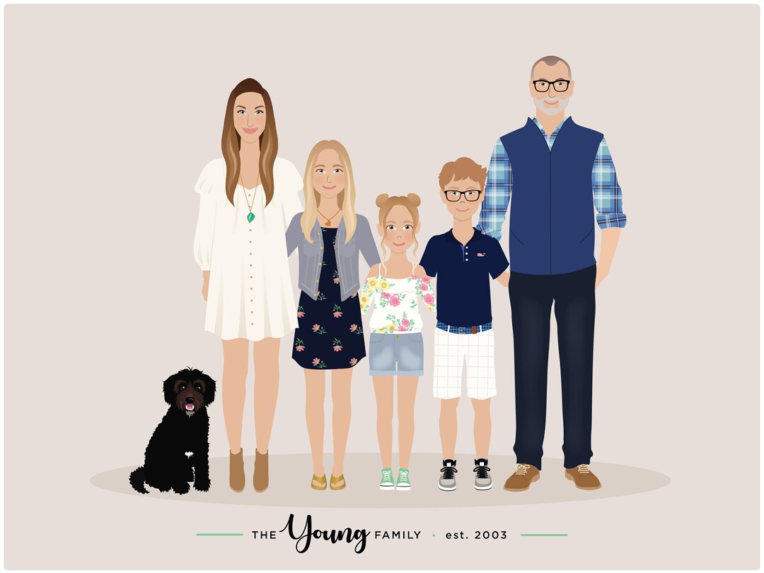 Custom Family Portrait - Etsy