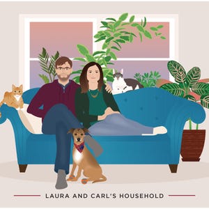 Custom Family Portrait, personalized family illustration