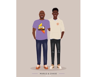 Custom family Portrait, drawing of people pets
