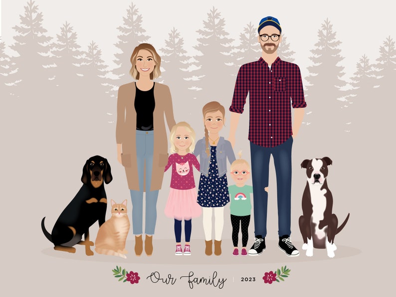 12X16 Size Upgrade for Custom Family Portrait image 4