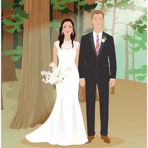 Custom wedding Portrait, 1st anniversary, paper gift image 5