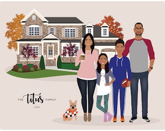 12X16 Size Upgrade for Custom Family Portrait