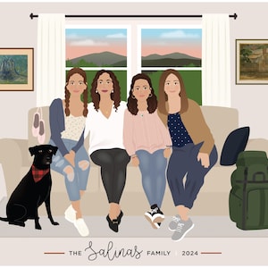 Custom Family Portrait, mothers day gift, fathers day gift