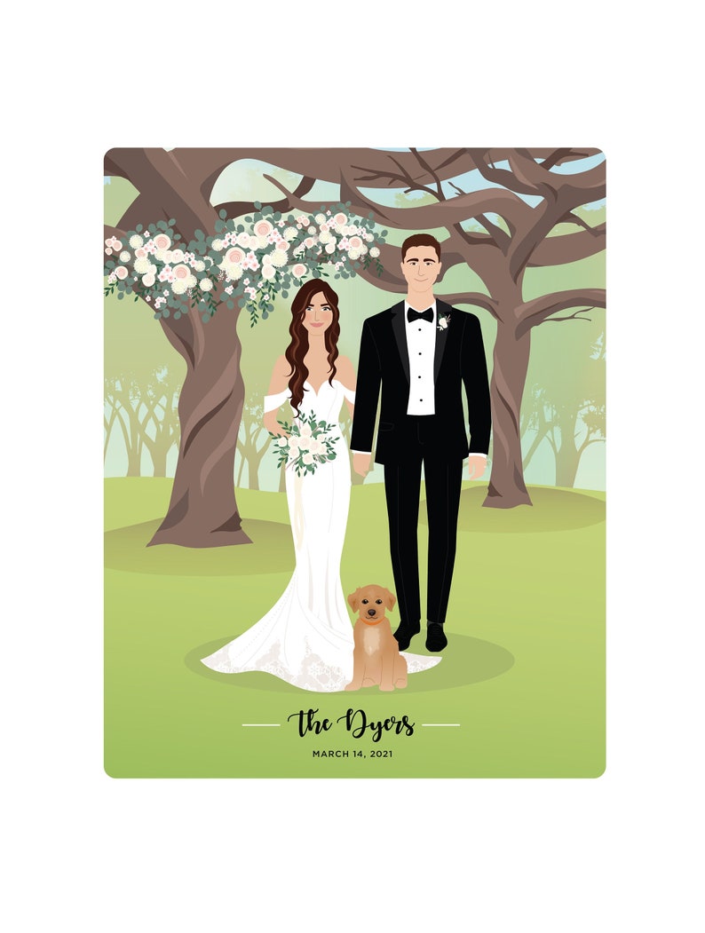 First anniversary gift / Wedding portrait / Couple gift image 1