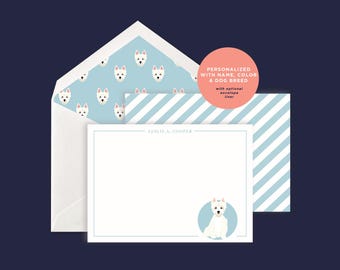 Personalized Dog Breed Note Card Set: Custom Stationery