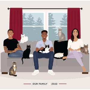 Custom Family Portrait, Fathers Day gift, Mothers Day gift