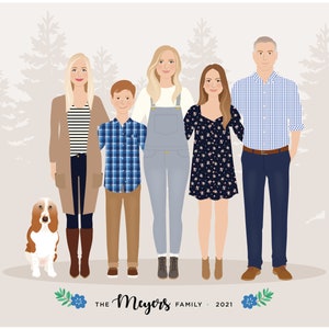 Family Portrait illustration, add a child image 2