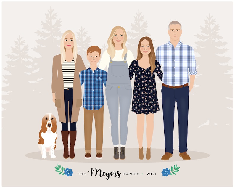 Custom Family Portrait, Additional Person, add child image 3