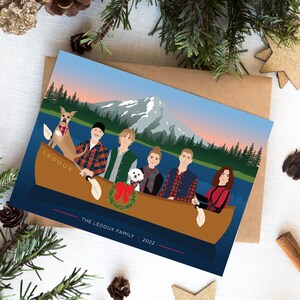 Christmas Card with Family Portrait | Family Portrait Illustration | Custom Holiday Card | Personalized Christmas Card