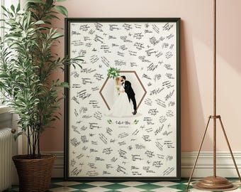 Custom Portrait Guestbook, Wedding Keepsake, Print or Canvas