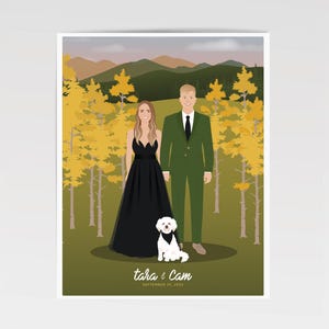 Custom Couple Portrait, personalized couple drawing