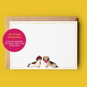 Conjunto de cartões de nota de cachorro personalizados | Conjunto de papelaria | Papelaria de cachorro personalizada | Papelaria para animais de estimação