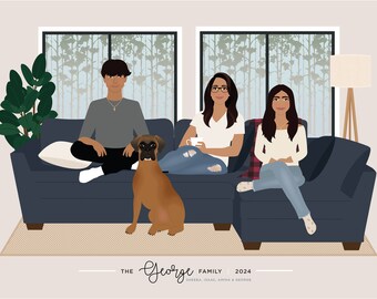 Custom Family Portrait, add pet