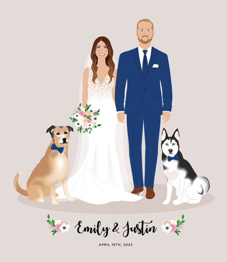 First anniversary gift / Wedding portrait / Couple gift image 10