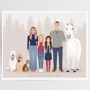 Custom Family Portrait, add pet