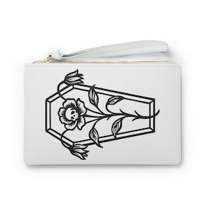 Gothic Coffin Clutch Bag, Resting in Style, Alternative Handbag, Halloween Purse, Spooky Evening Bag, Unique Gothic Accessory