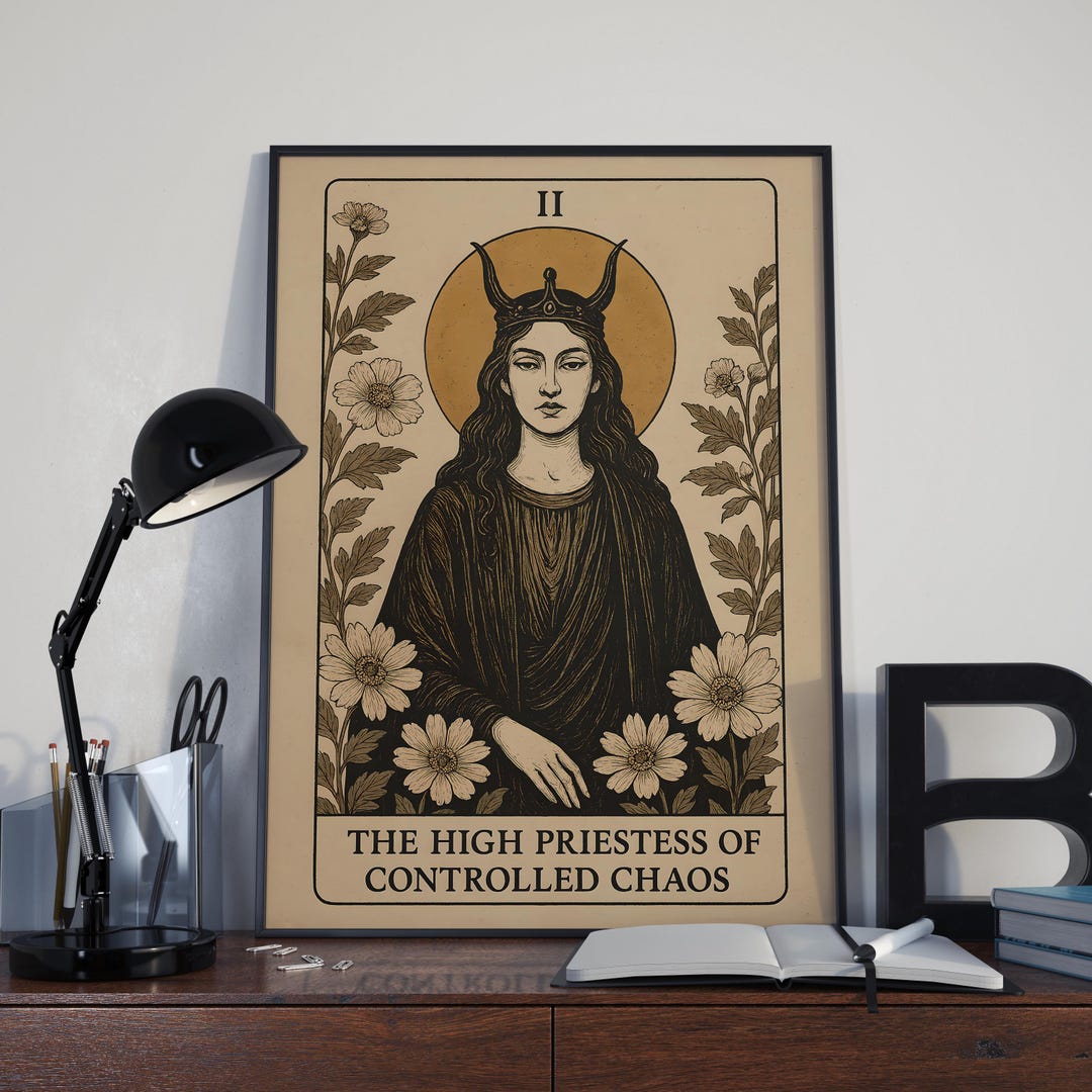 High Priestess Tarot Art Print Dark Feminine Vintage Wall Decor high-priestess-tarot-art-print-dark-feminine-vintage-wall-decor