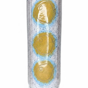 Jarrón de cerámica de estudio de mediados de siglo firmado y numerado