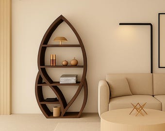 Organic Leaf Bookshelf | CNC Laser Cut File (DWG, DXF)