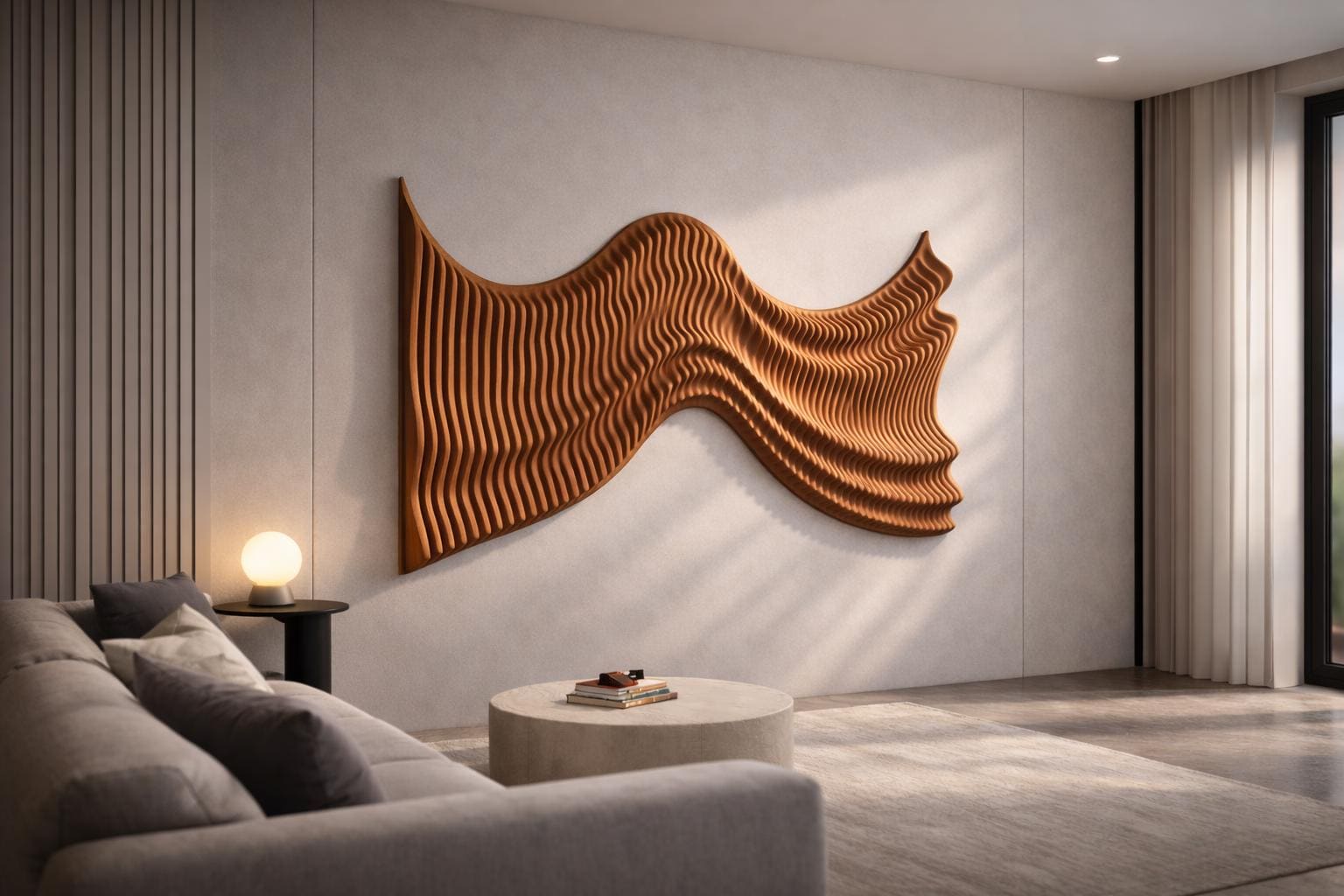 Parametric Wave Wood Wall Art | CNC Cut 3D Sculpture (digital File