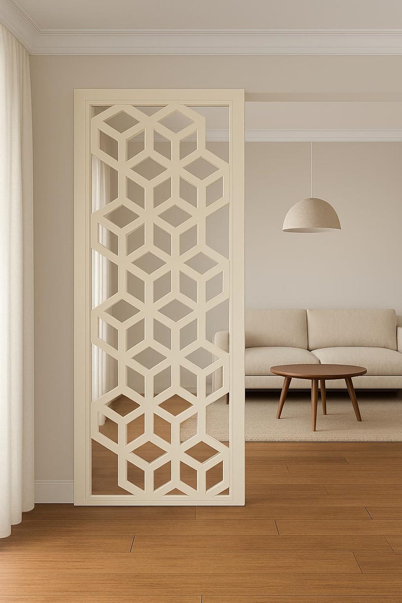 3D Cubic Wall Panel | Modern Room Divider | CNC Laser Cut DXF File ...